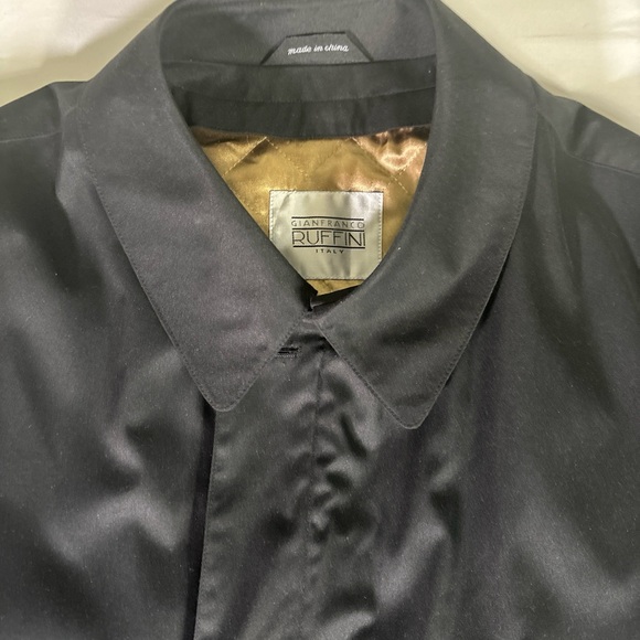 Gianfranco Ruffini Italy Men’s Reg. M Full Zip-Button Lined Over Coat Black. - Picture 11 of 12
